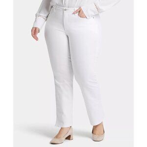 NYDJ Plus Size Barbara Bootcut Lift & Tuck Side Slit Jeans Optic White 14W NWT